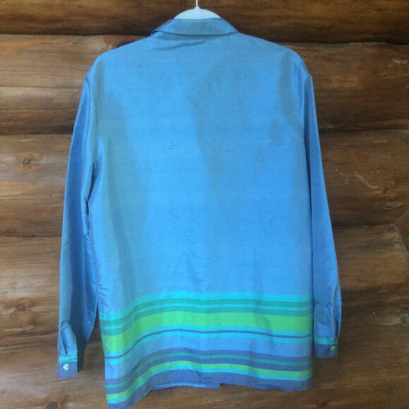 Coldwater Creek Blue Silk Shift Dress Jacket Set Size 16 - Picture 4 of 9